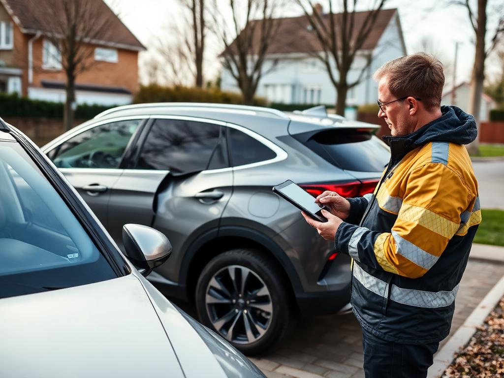 KFZ Gutachter Bremen Habenhausen bei der Begutachtung eines Park- oder Unfallschadens